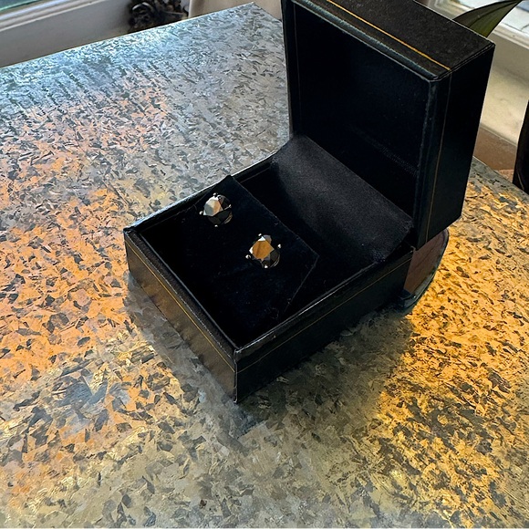 Authentic🔹4 CTW Black Round Brilliant Cut Natural Diamond Stud Earrings (14k) - Picture 10 of 14